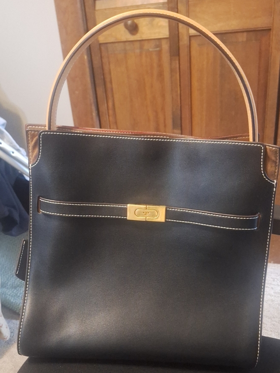 Tory Burch Handbags - Tory Burch Black Leather Top-Handle Tote with Gold Hardware Radzwill Tote
